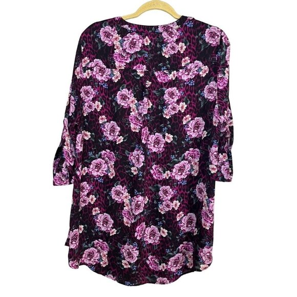 Torrid Top Women 1X Black Pullover Floral Animal Print Western Feminine Twee - Picture 8 of 14
